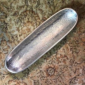 THE INDIA COMPANY Elongated Cracked Silver Tray